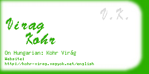 virag kohr business card