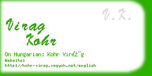 virag kohr business card